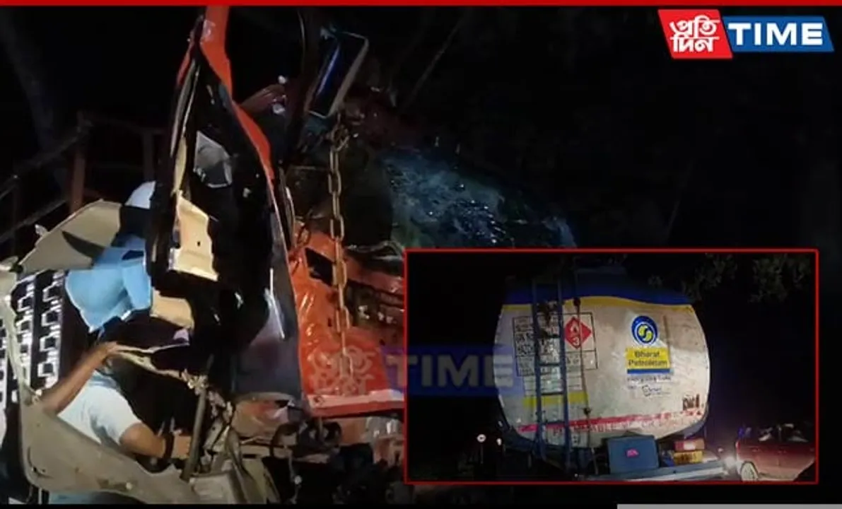 Assam: Truck Collides with Oil Tanker in Kaziranga, Driver Injured