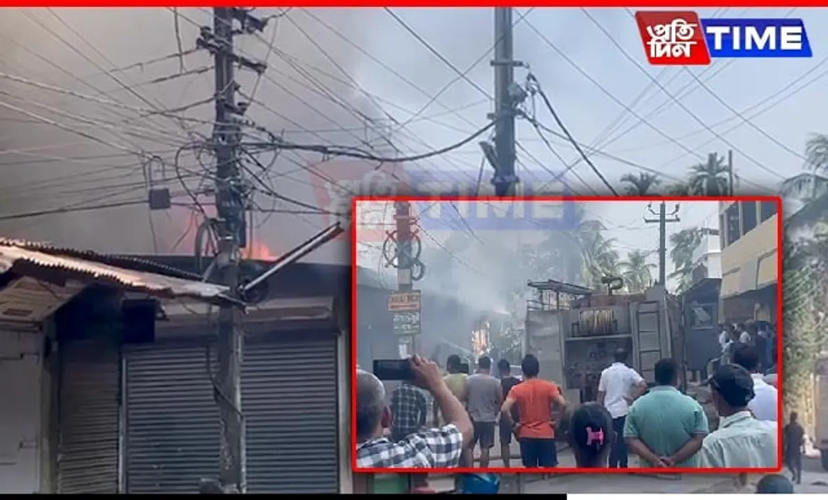 Massive Fire Breaks Out in Guwahati Near Bagheswari Temple