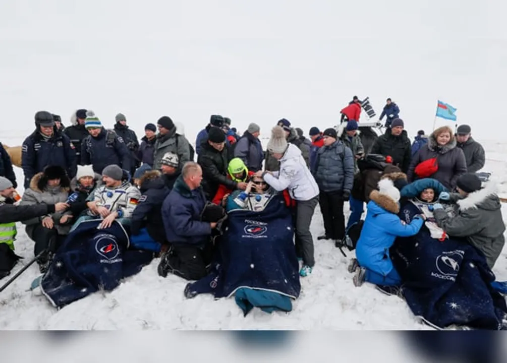 3 astronauts return from International Space Station