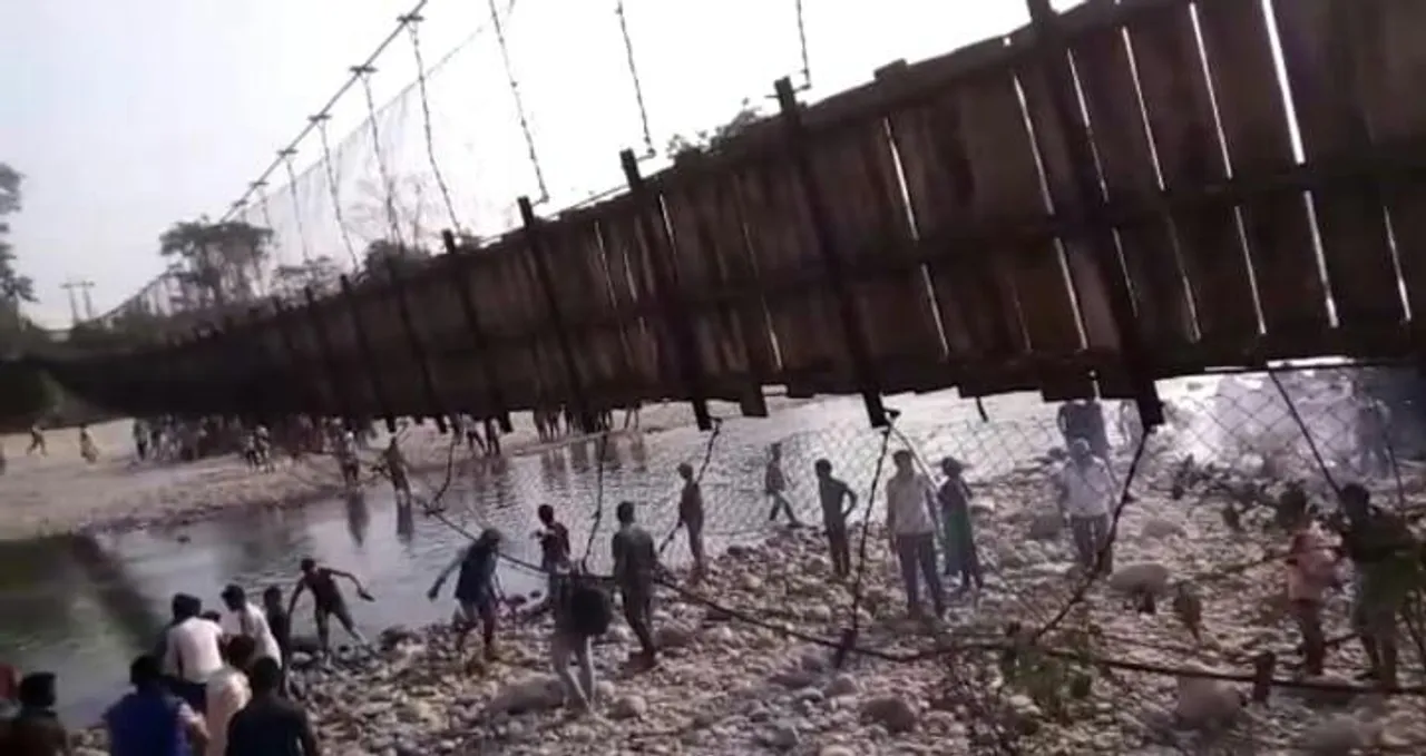 Hanging bridge collapses in Assam-Arunachal border