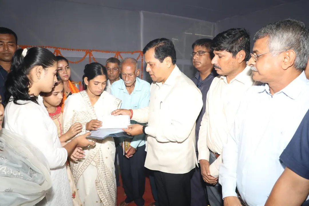 CM Sonowal visits residences of martyr jawans