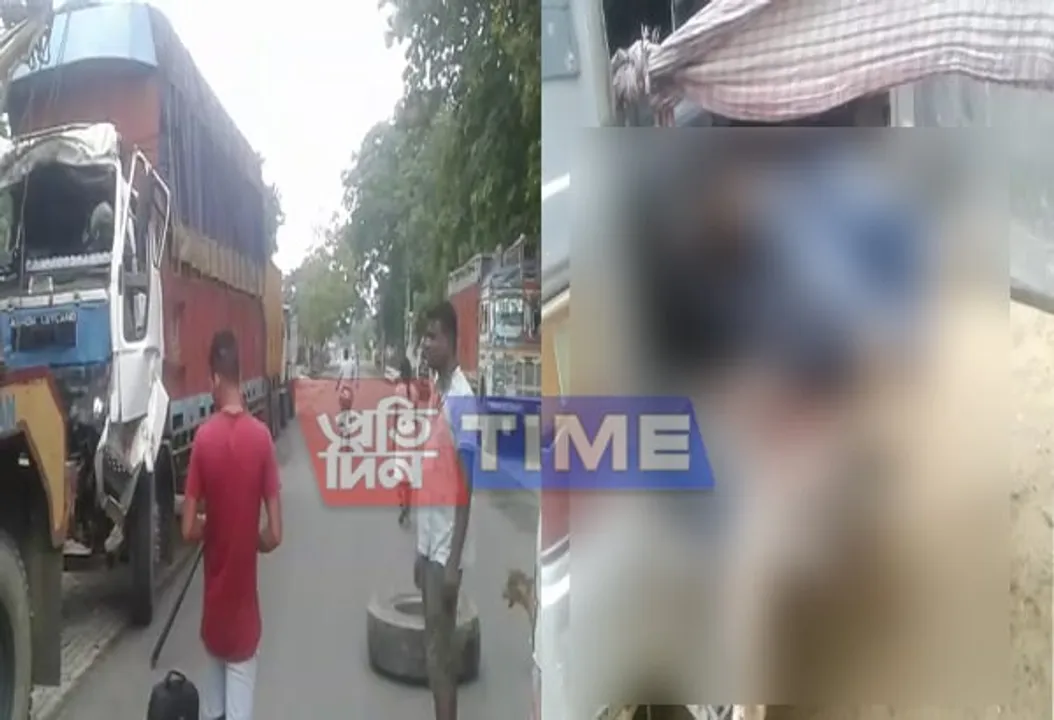 Truck meets with accident in Raha