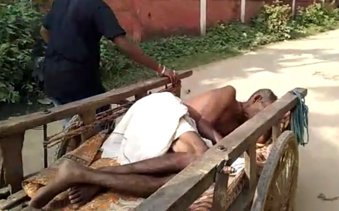 Man brought to hospital in hand-cart