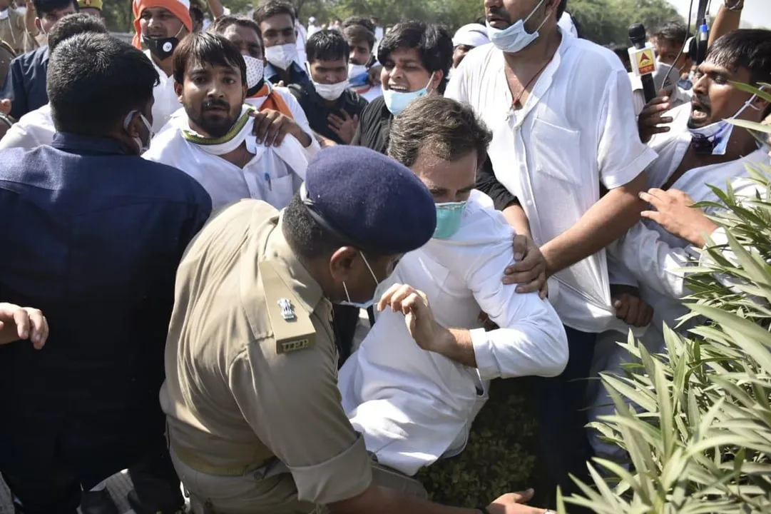 Rahul Gandhi Arrested, Alleges Pushed, Hit By Cops