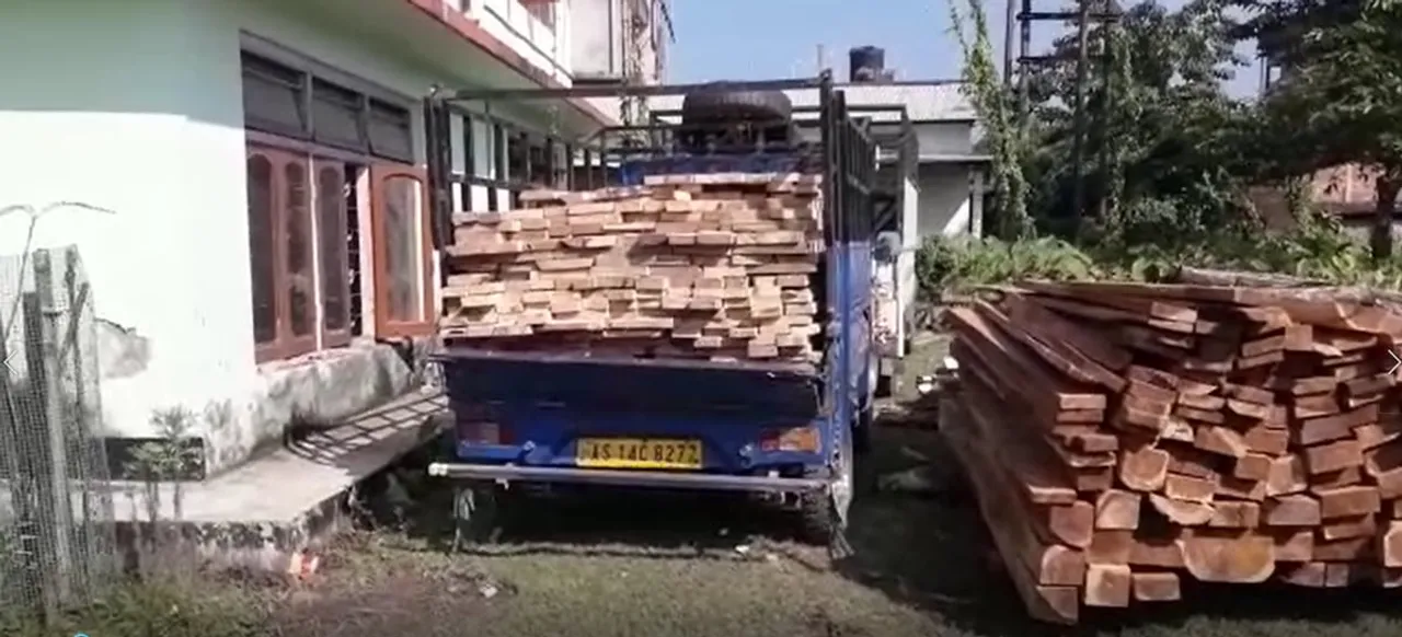 Nalbari: Two Timber Laden Trucks Seized