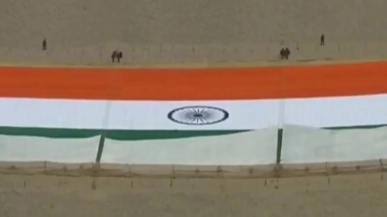 Khadi National Flag Weighing 1000kg Unveiled In Leh