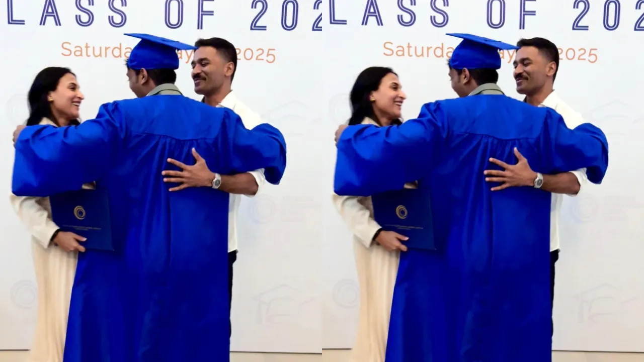 Aishwarya- Dhanush at Son's Graduation ceremony