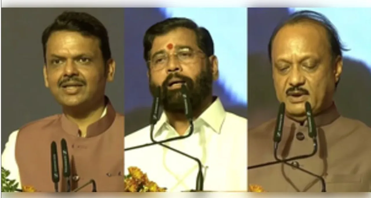  Fadnavis takes oath as Maharashtra CM, Eknath Shinde and Ajit Pawar as Deputy CMs