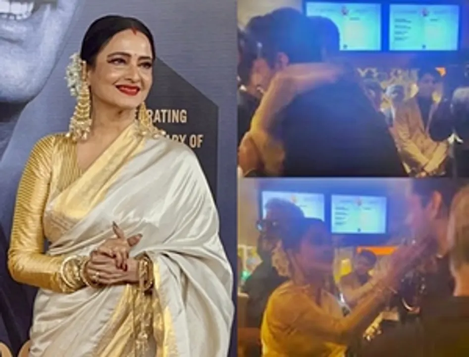  Rekha gets emotional as she shares a heartfelt moment with Big B's grandson Agastya Nanda