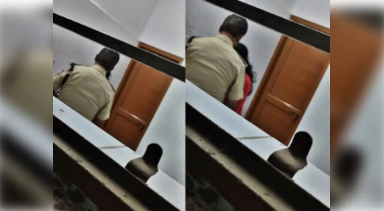 Karnataka cop caught on camera in compromising position with woman at office washroom