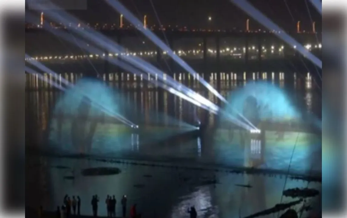  Mahakumbh 2025: Water laser show inaugurated by at Prayagraj's Yamuna Ghat