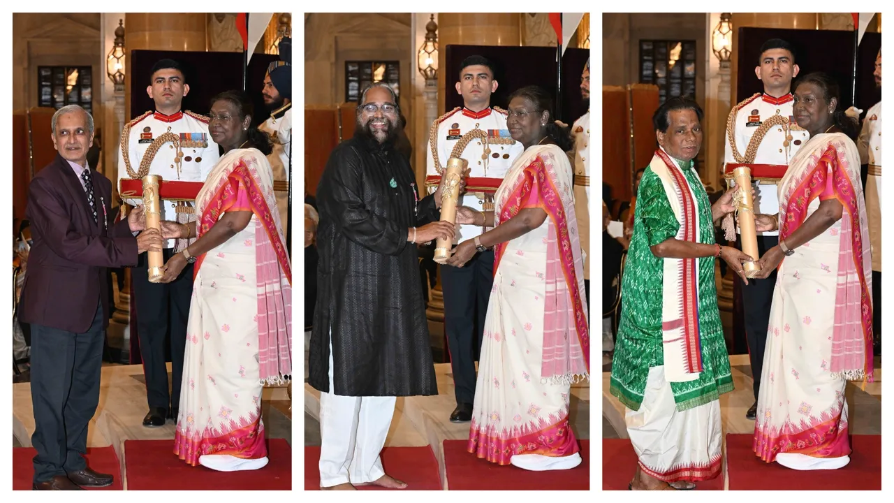  3 eminent persons from Odisha receive Padma awards from President Droupadi Murmu