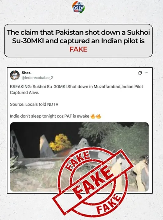  Pak propaganda alert: Sukhoi shot down, pilot captured; PIB says 2014 image of crash