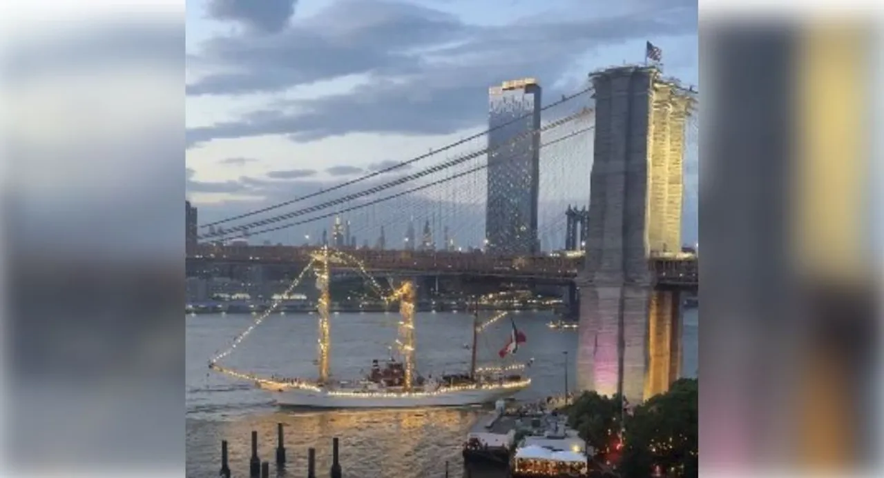  Mexican Navy Ship collides with Brooklyn Bridge, leaving two dead
