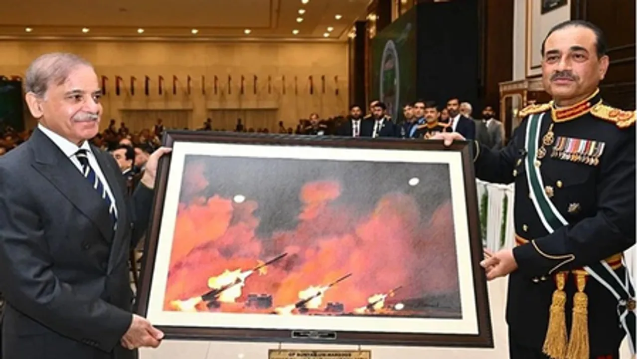  Netizens mock painting showing old Chinese war drill images used by Pakistan to celebrate its military operation