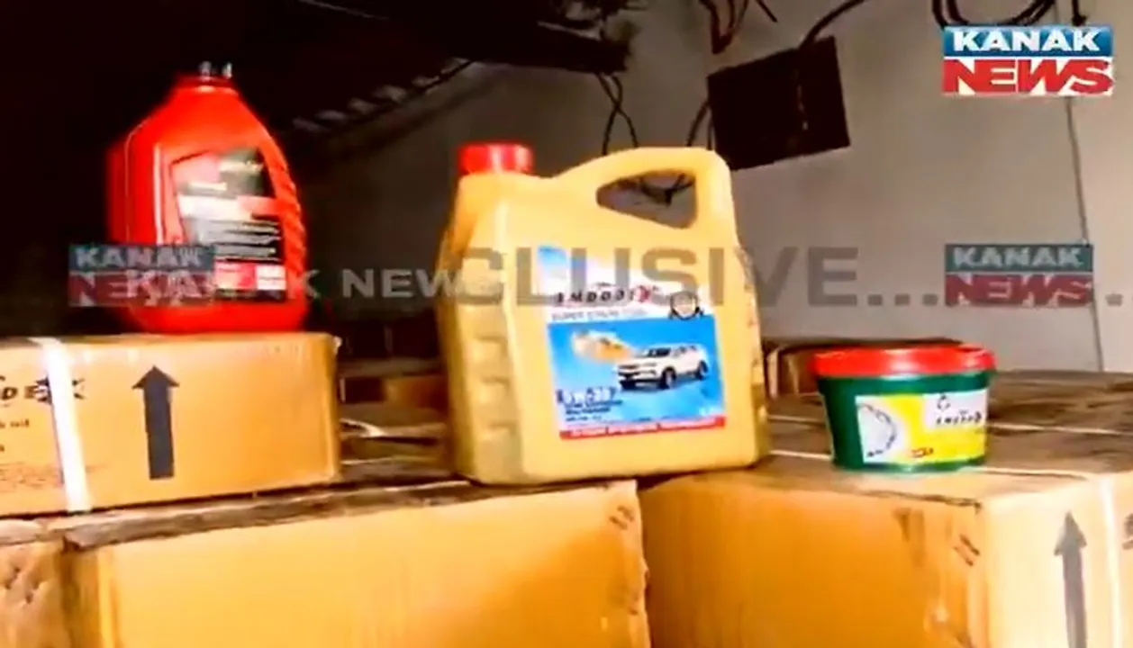  Duplicate engine oil factory busted in Cuttack’s Jagatpur; huge quantity of counterfeit products seized