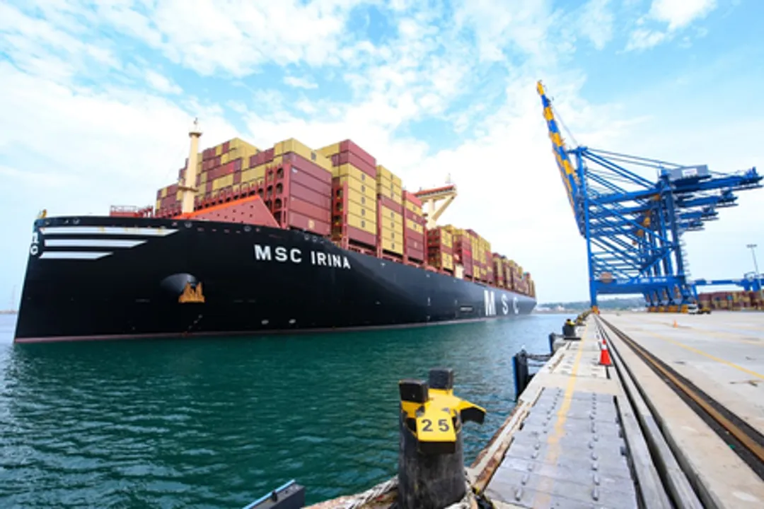 World’s largest container ship MSC IRINA arrives at Adani’s Vizhinjam International Seaport