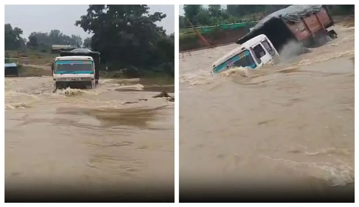  Caught on camera: Truck swept away in flood in Odisha's Sundargarh