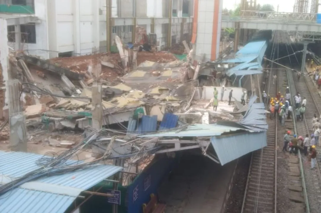 Odisha: Under-construction platform collapses at Cuttack rail station