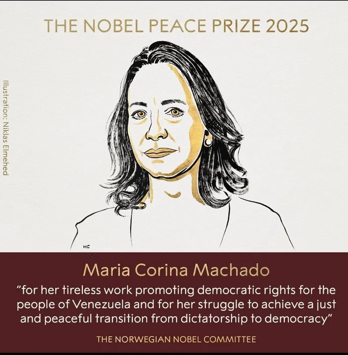  2025 Nobel Peace goes to Venezuela’s Maria Corina Machado, no prize for Trump