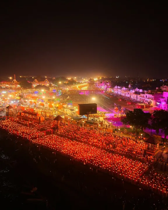  Record-breaking Deepotsav celebration at Ayodhya this Diwali Photograph: (Tathvam-asi/Twitter) 