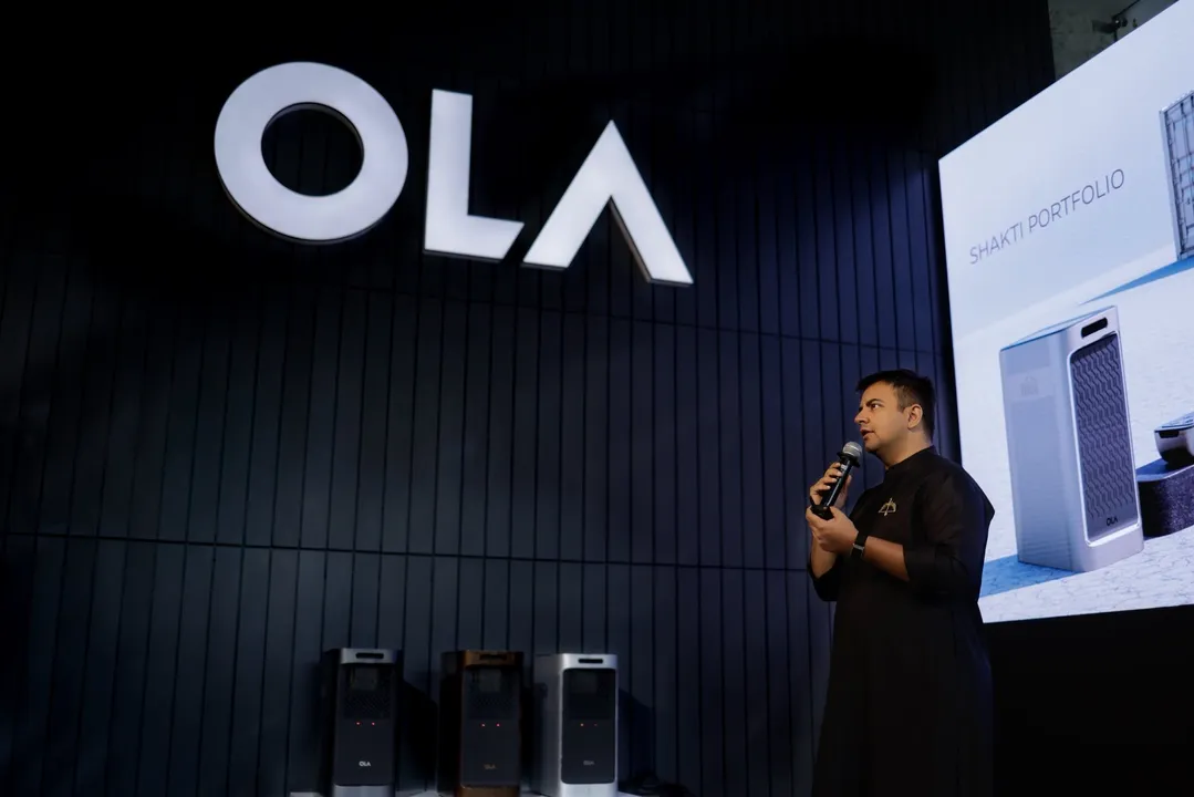  Ola Founder Bhavish Aggarwal addressing an event Photograph: (Ola Electric/Twitter) 