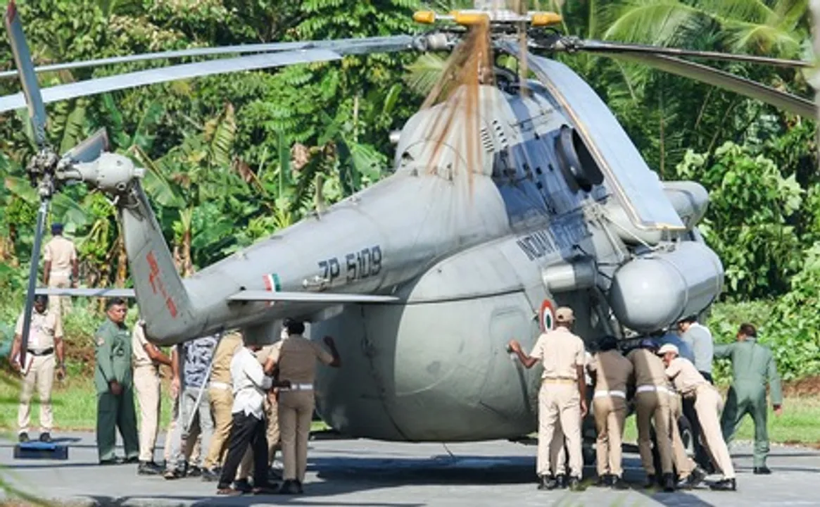  IAF chopper carrying President Droupadi Murmu.  