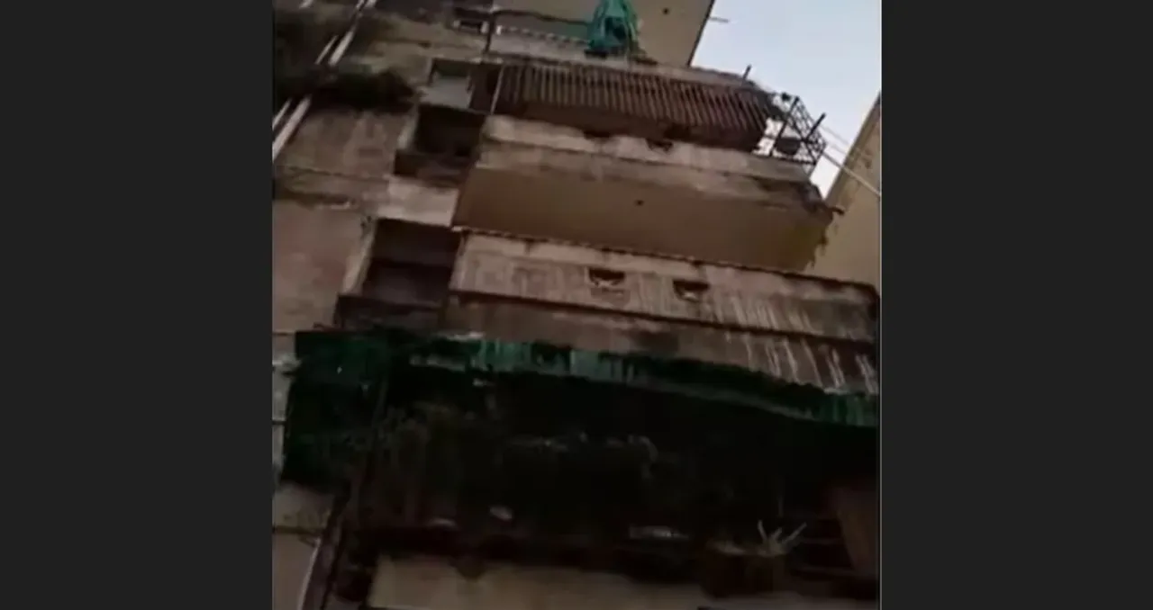  The old apartment building at Buxi Bazar in Cuttack.  