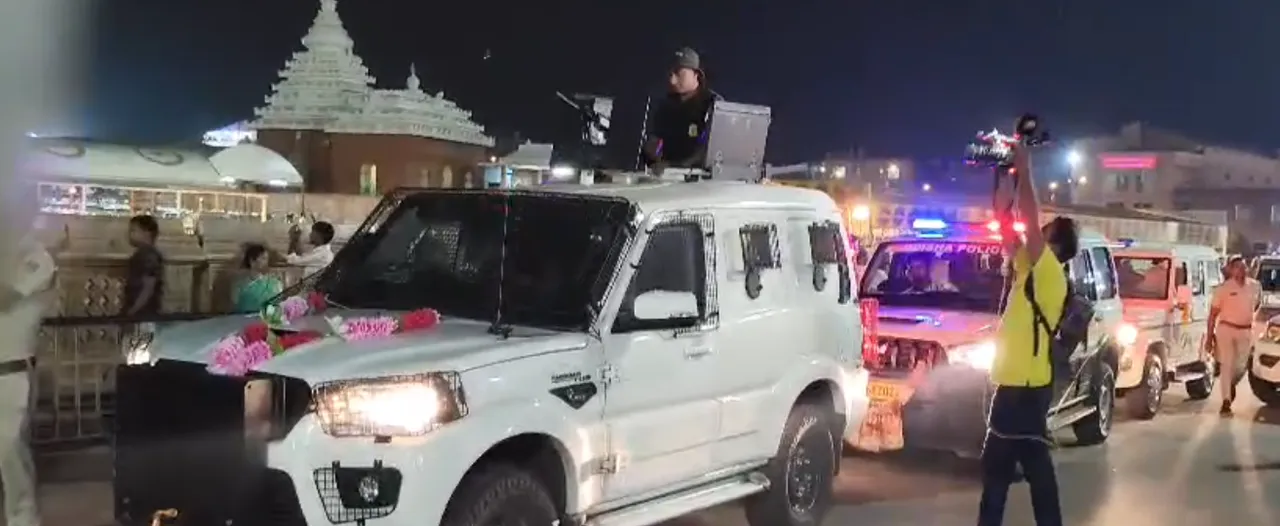  Security personnel near Puri Jagannath temple.  