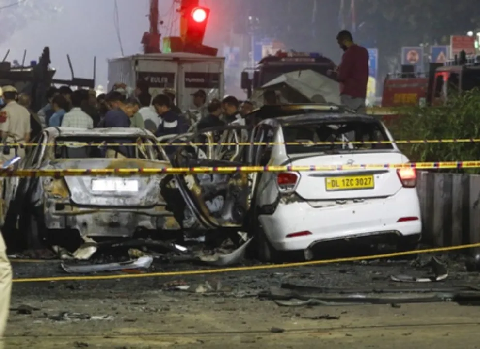  A car explodes near Red Fort in Delhi on Monday evening. 