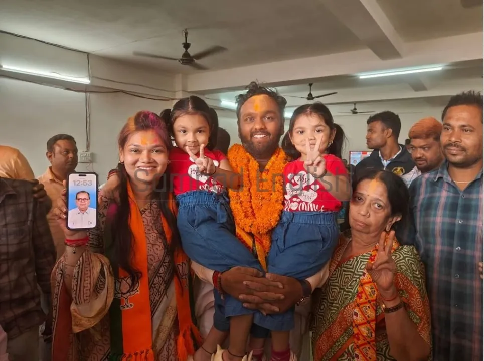  BJP candidate Jay Dholakia wins Nuapada bypoll in Odisha Photograph: (Sambad English) 