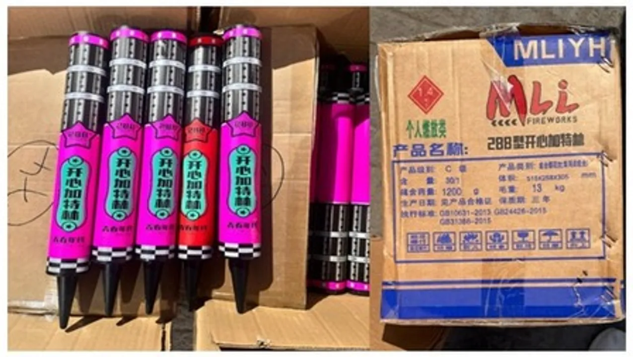  The seized Chinese firecrackers 