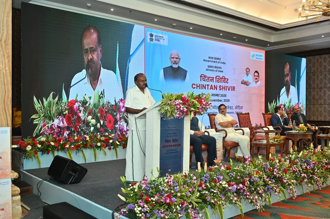  Dignitaries at the workshop organised by the Ministry of Steel in Bhubaneswar. 