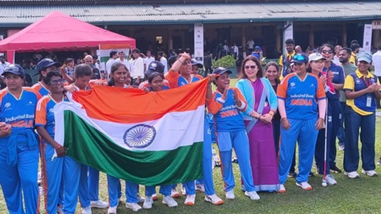  Indian women’s blind cricket team lifted the first-ever Women’s T20 World Cup Cricket for the Blind in Colombo 