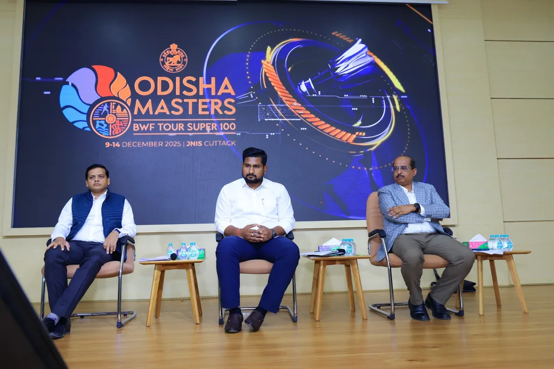  Sports Minister Suryabanshi Suraj at the press conference in Bhubaneswar 