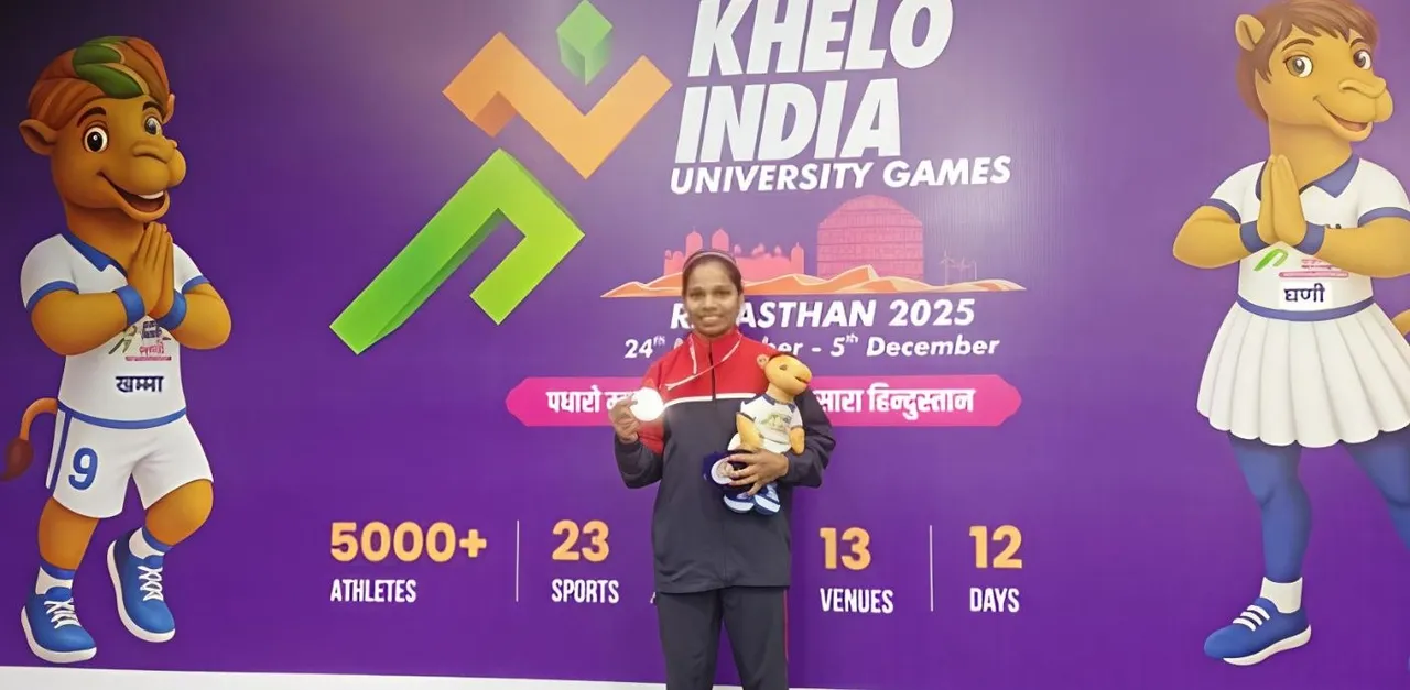  Rinki Nayak won a silver medal at the Khelo India University Games Rajasthan 2025 