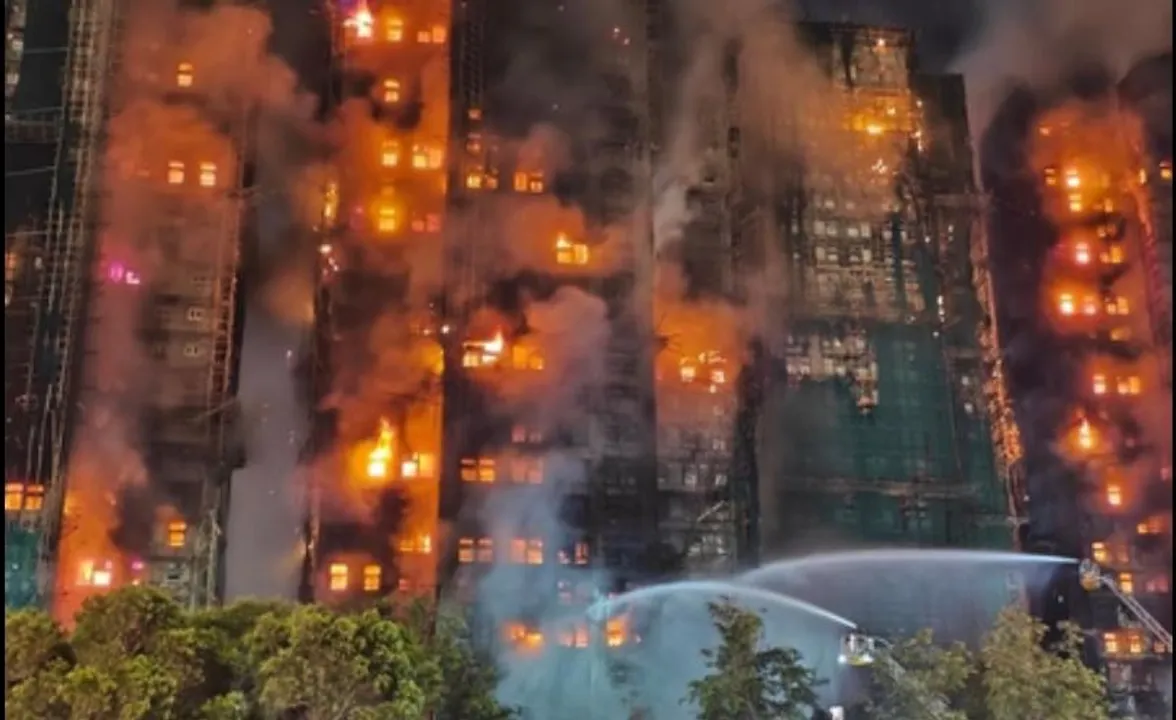  Major fire broke out in a residential building in Hong Kong 