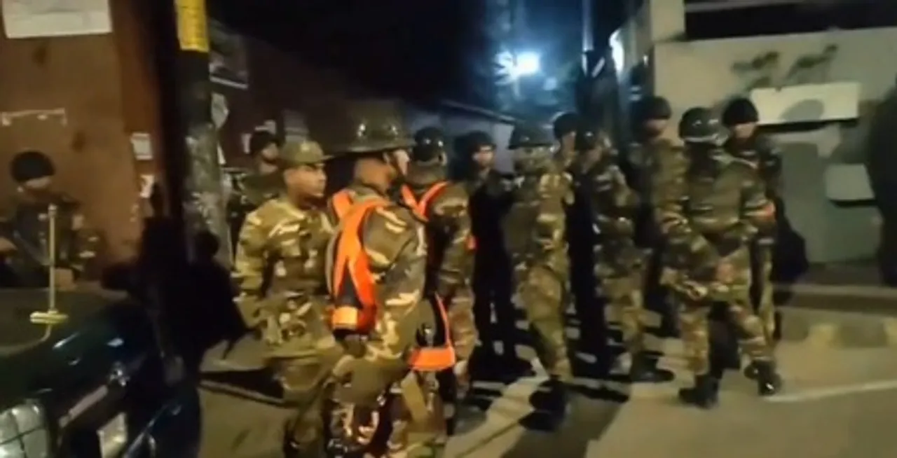  Security personnel near Chittagong mission of India in Bangladesh 