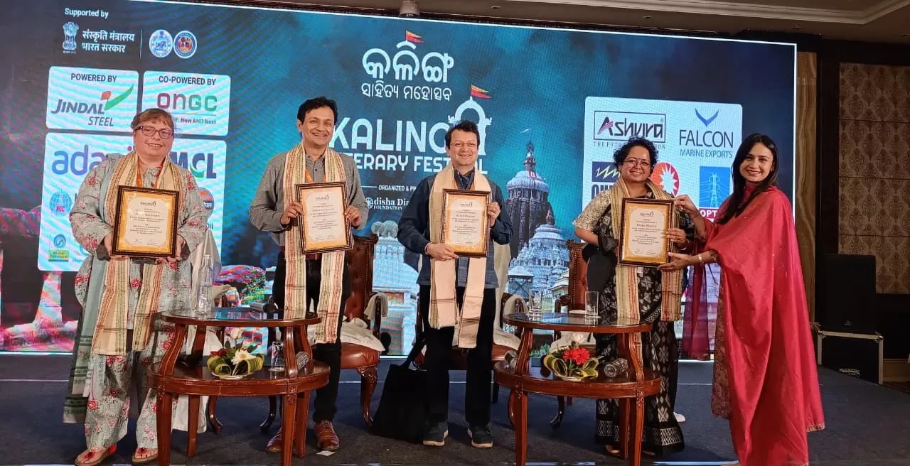  Dignitaries at the Kalinga Literary Festival on Friday.  