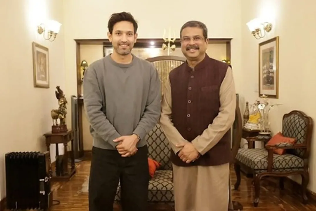  Actor Vikrant Massey meets Union Minister of Education Dharmendra Pradhan. 