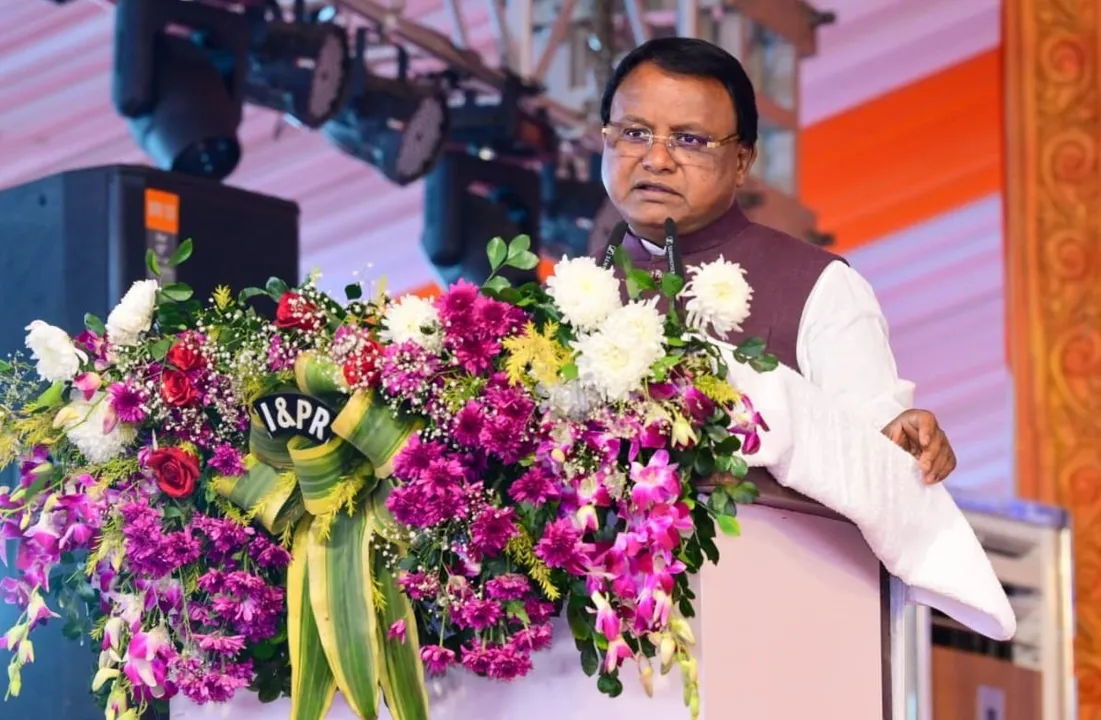  CM Mohan Charan Majhi addressed a meeting in Subarnapur 