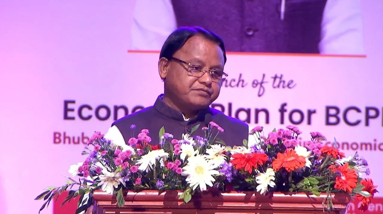  Odisha CM Mohan Charan Majhi at launch of Economic Plan for BCPPER, Lok Seva Bhawan, Bhubaneswar Photograph: (CMO Odisha/YouTube screengrab) 