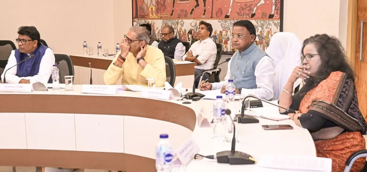  CM Mohan Charan Majhi chairing a meeting of HLCA in Bhubaneswar. 