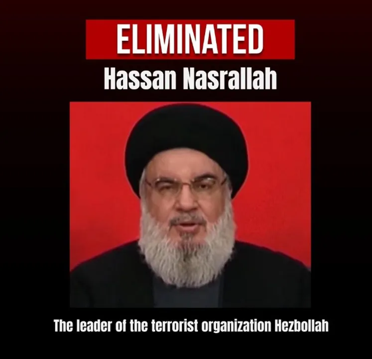  Hezbollah chief Nasrallah eliminated, confirms Israel