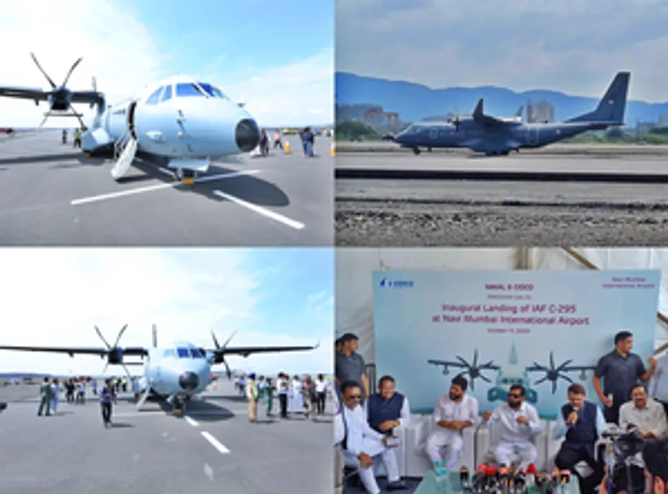  IAF C295 aircraft lands successfully at Navi Mumbai International Airport