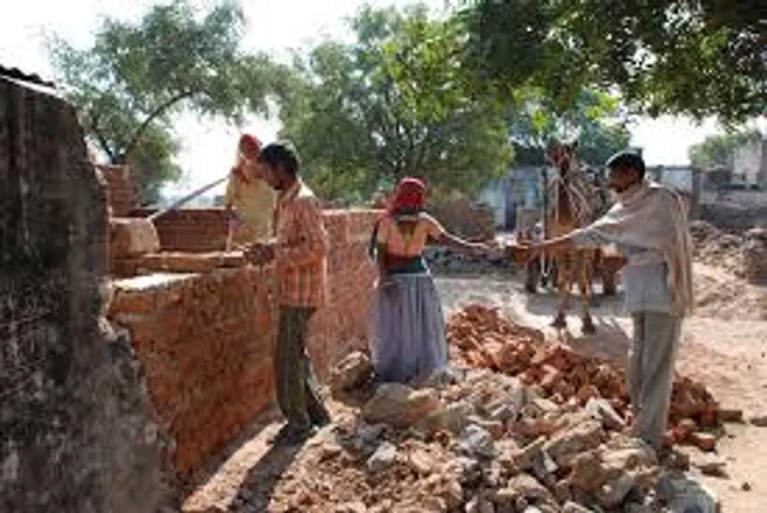  File Pic: A house being constructed under the Indira Awas Yojana 