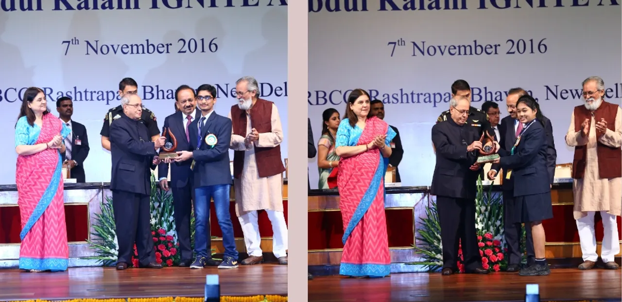  KiiT Intl School students receive Ignite Awards from President