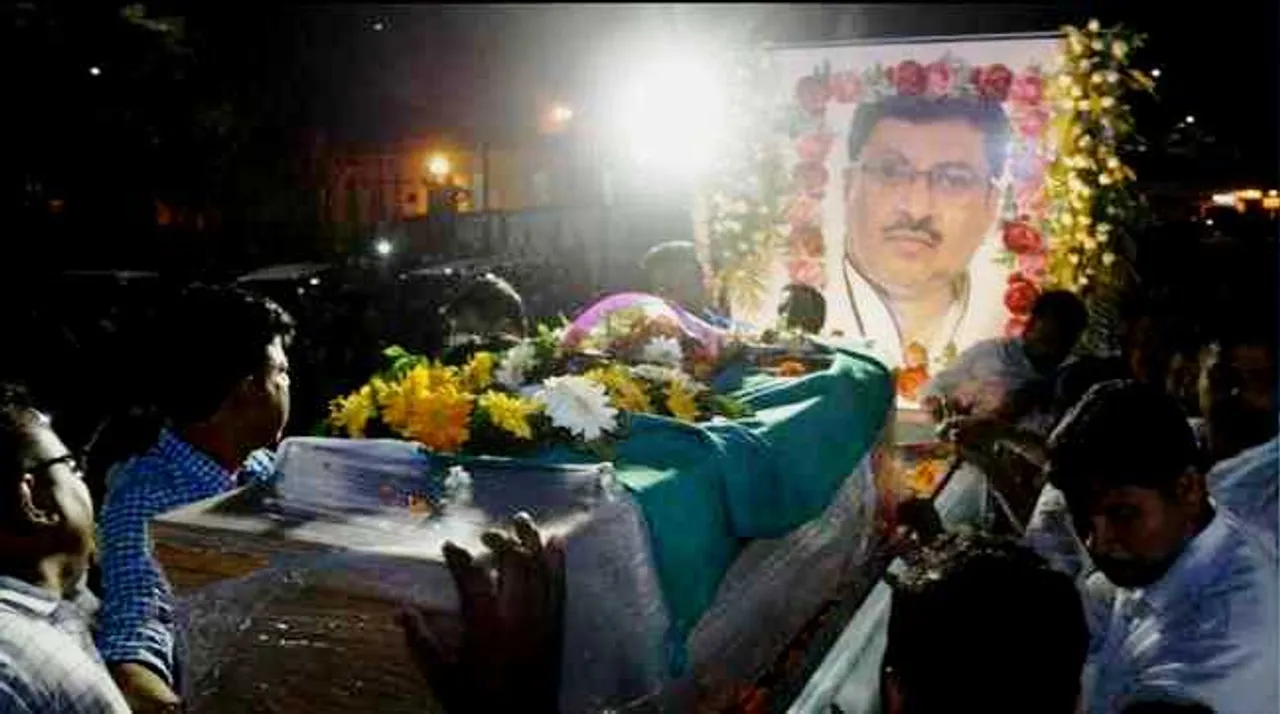  Body of Congress leader Lulu Mohapatra arrives in Odisha capital