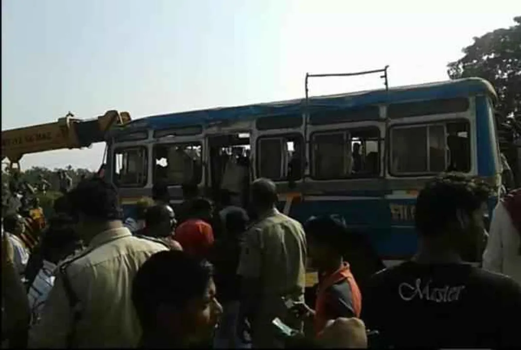  Bus turns turtle near Odisha's Puri, one killed, 16 injured