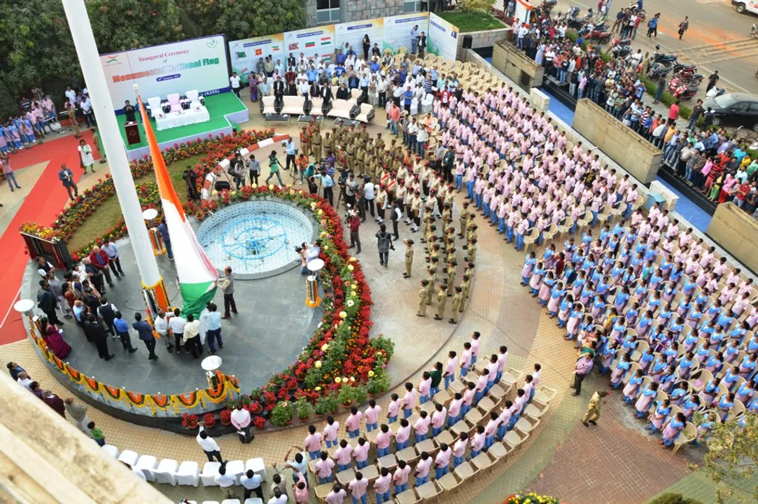 100 ft monumental flagpole at KISS-KIIT complex in Odisha capital